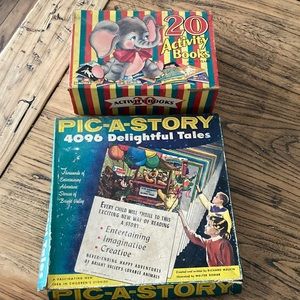 Vintage 1950’s childrens activity books and story cards